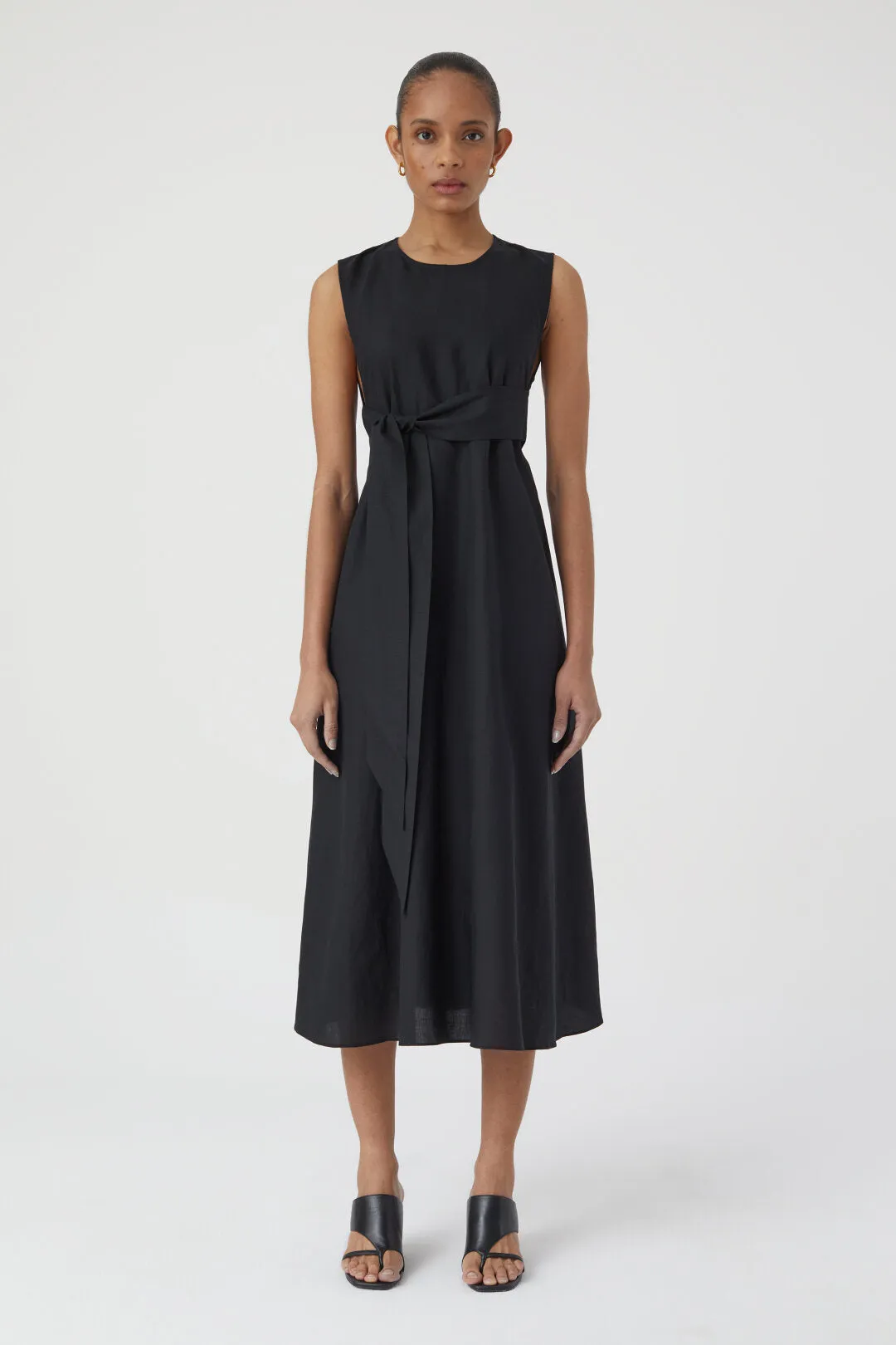 CLOSED WOMENS WAISTED DRESS WITH BELT - NUTMEG