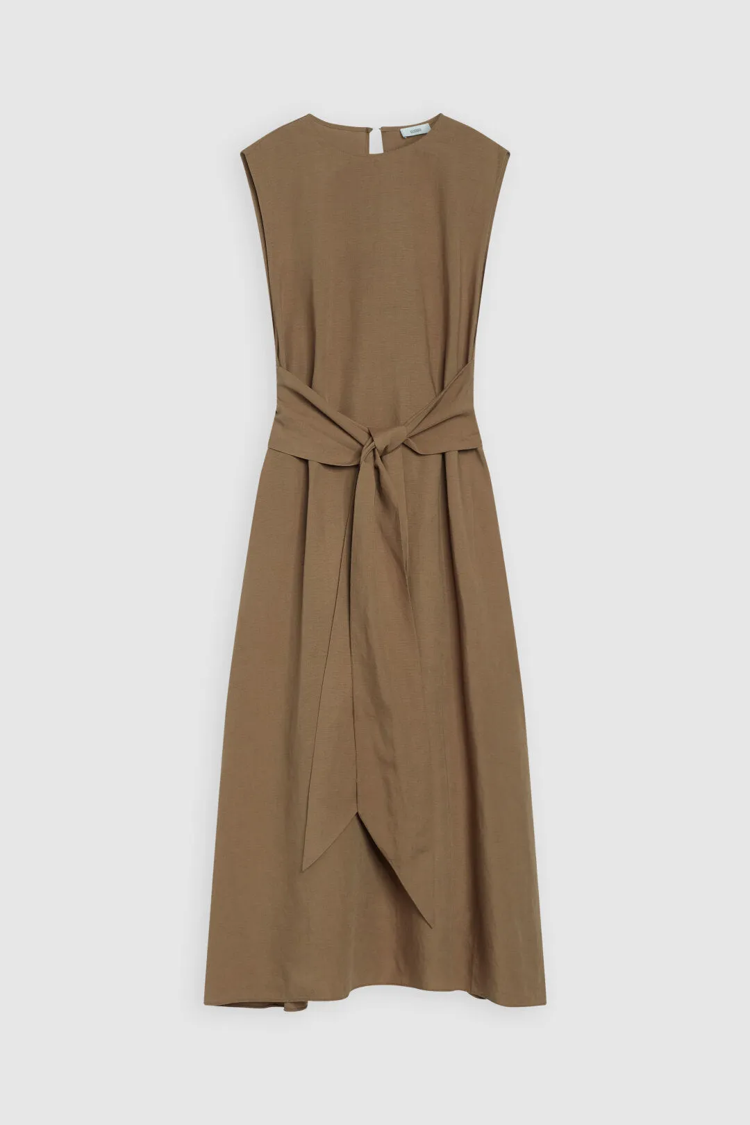 CLOSED WOMENS WAISTED DRESS WITH BELT - NUTMEG
