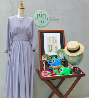 Consignment | Lady in Lavender | Vintage 1960s 1970s Flowy sleeves Long Evening Gown