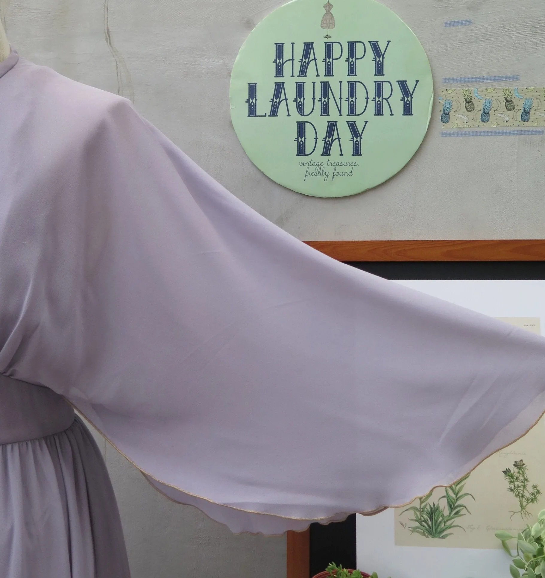 Consignment | Lady in Lavender | Vintage 1960s 1970s Flowy sleeves Long Evening Gown