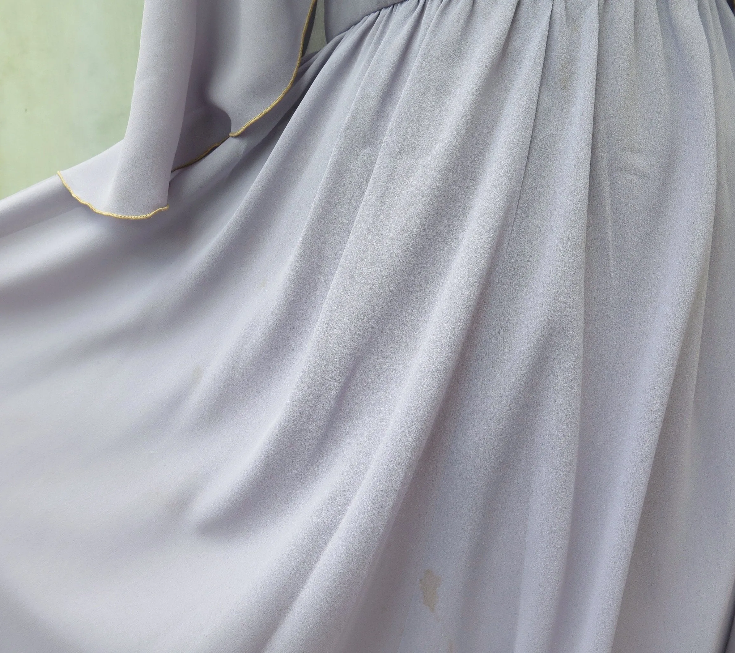Consignment | Lady in Lavender | Vintage 1960s 1970s Flowy sleeves Long Evening Gown