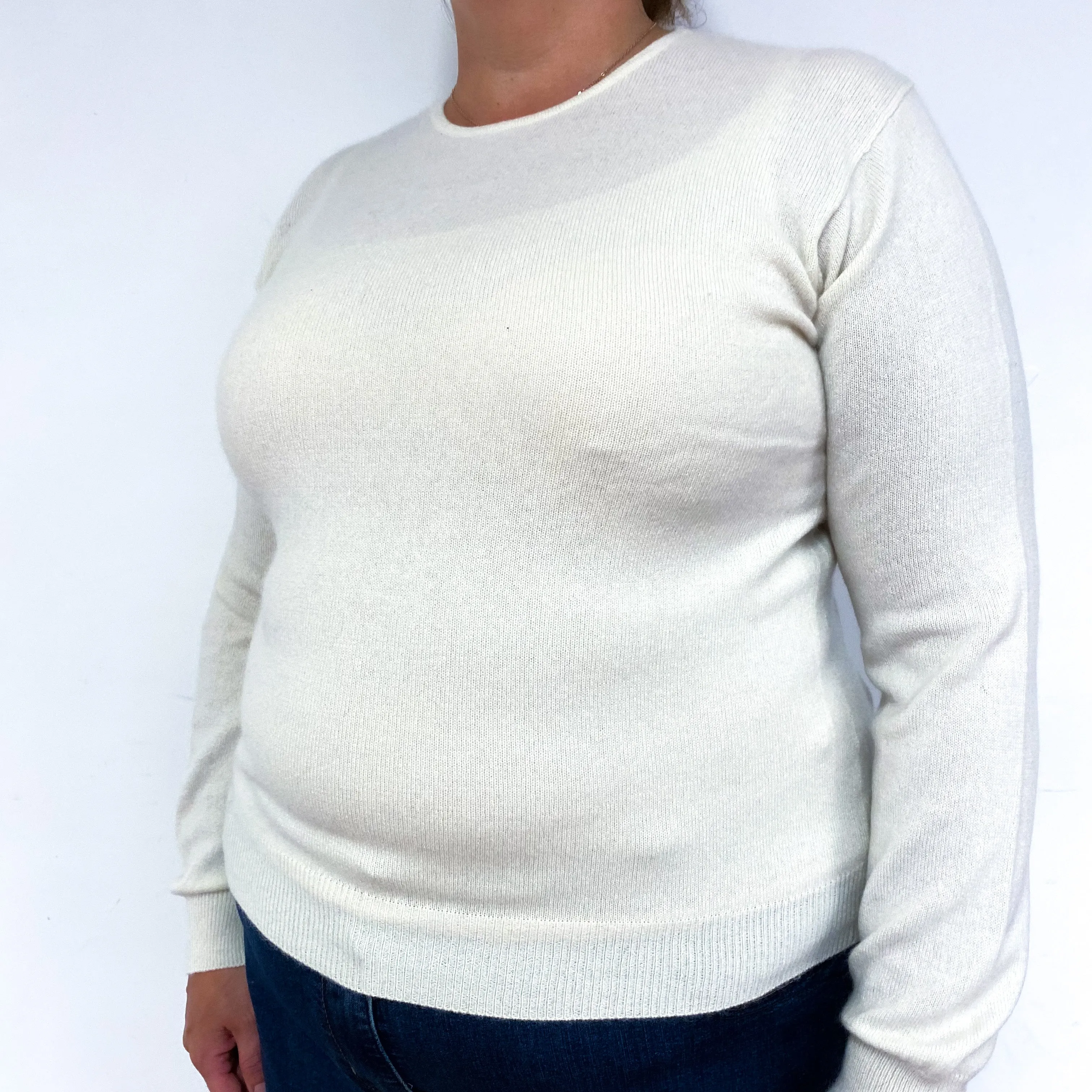 Cream Cashmere Crew Neck Jumper Extra Large