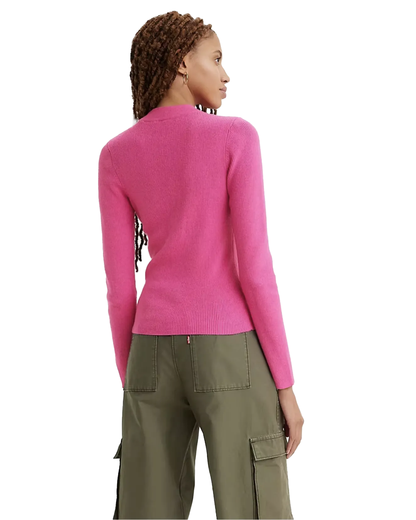 Crewneck Rib Jumper in Rose Violet