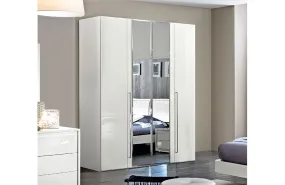 Dama Bianca 4 Doors Wardrobe w/2 Mirrors