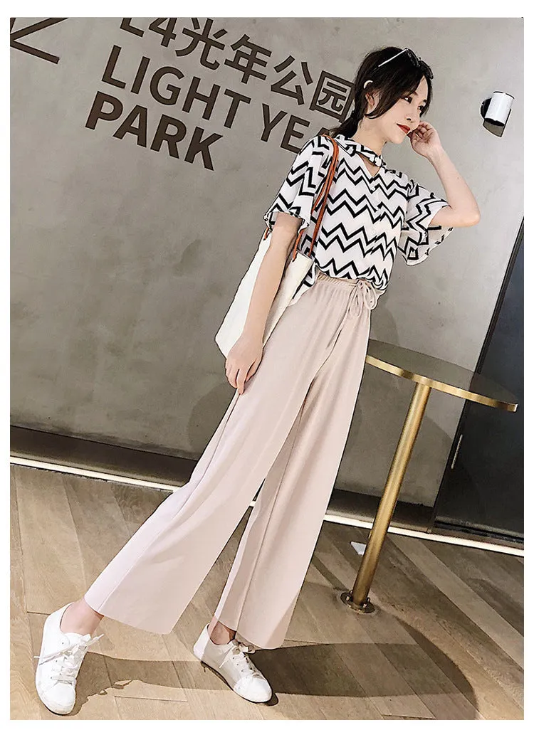 Drape Women Ice Silk Wide Leg Pants High Waist Plus Size Slim Look Casual Floor Length Long Pants