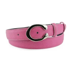 Flashdance Pink Carung Texture Narrow Flattened C Belt