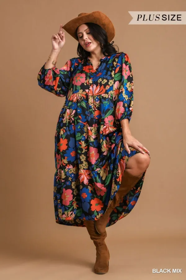 Floral Babydoll Midi Dress