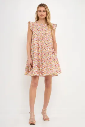 Floral Printed Babydoll Mini Dress