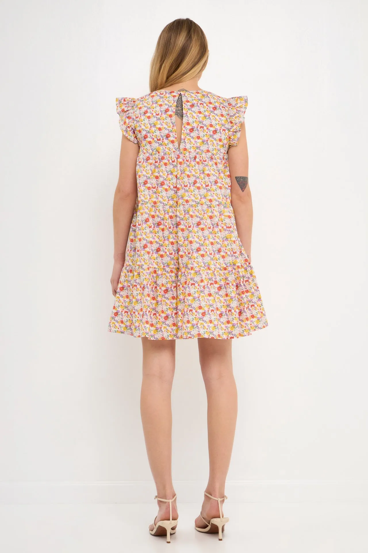 Floral Printed Babydoll Mini Dress