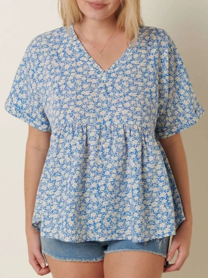 Flower Print Babydoll Top
