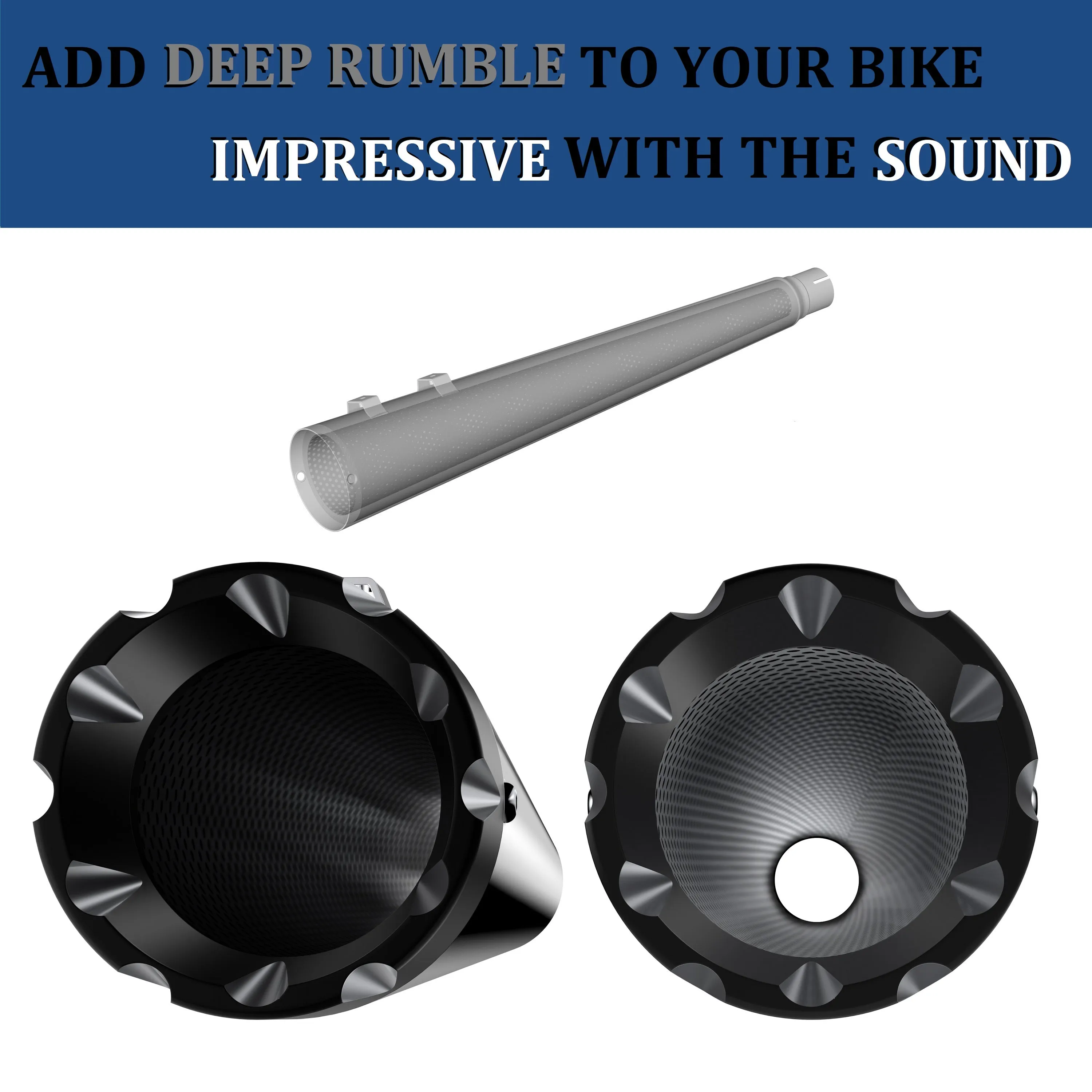 For 2017-UP Harley Davidson touring 4.4 inch Black megaphone slip on mufflers