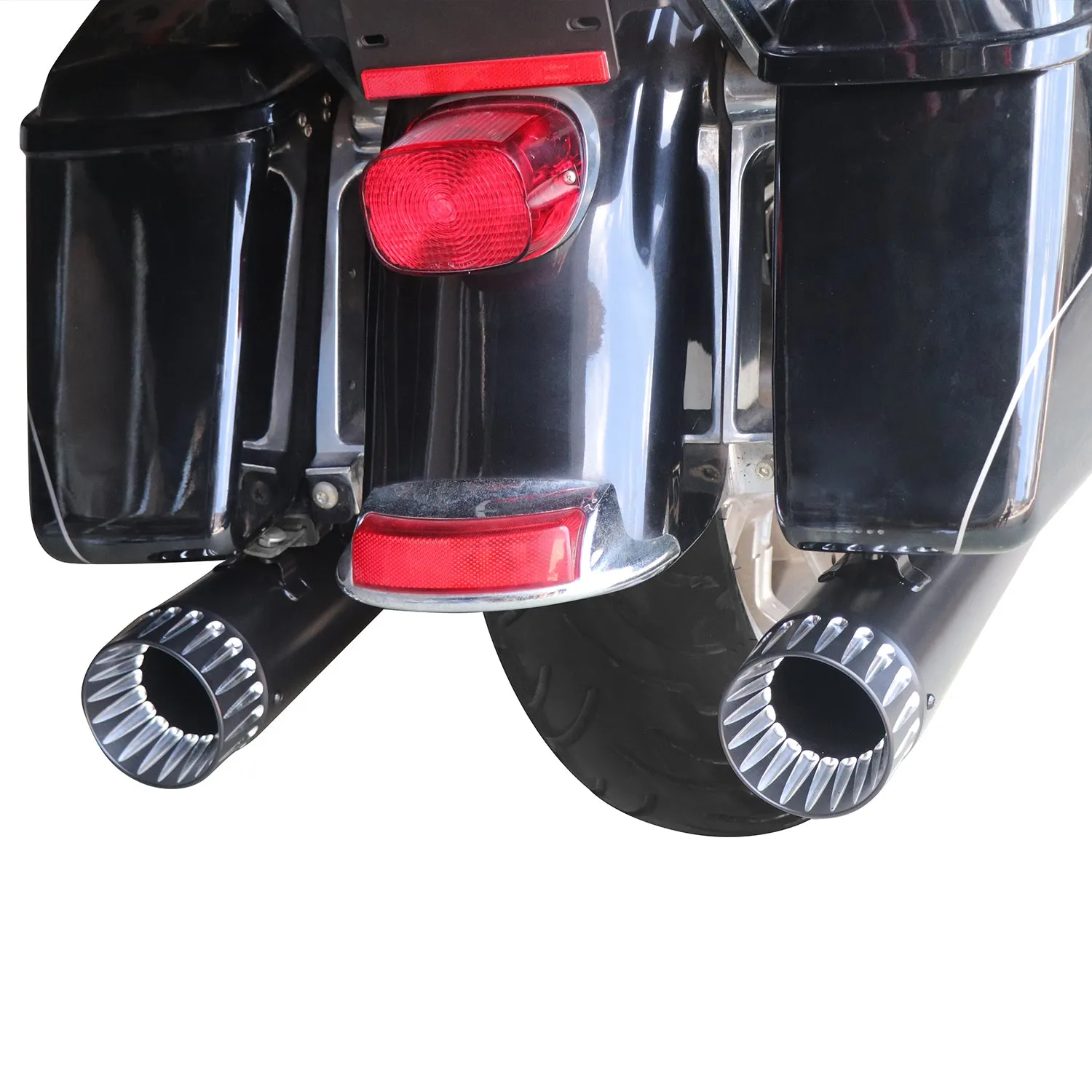 For 2017-UP Harley Davidson touring 4.4 inch Black megaphone slip on mufflers