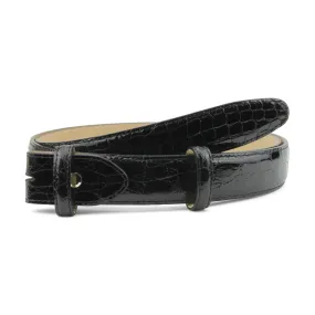 Genuine Crocodile Flank Narrow Belt Strap