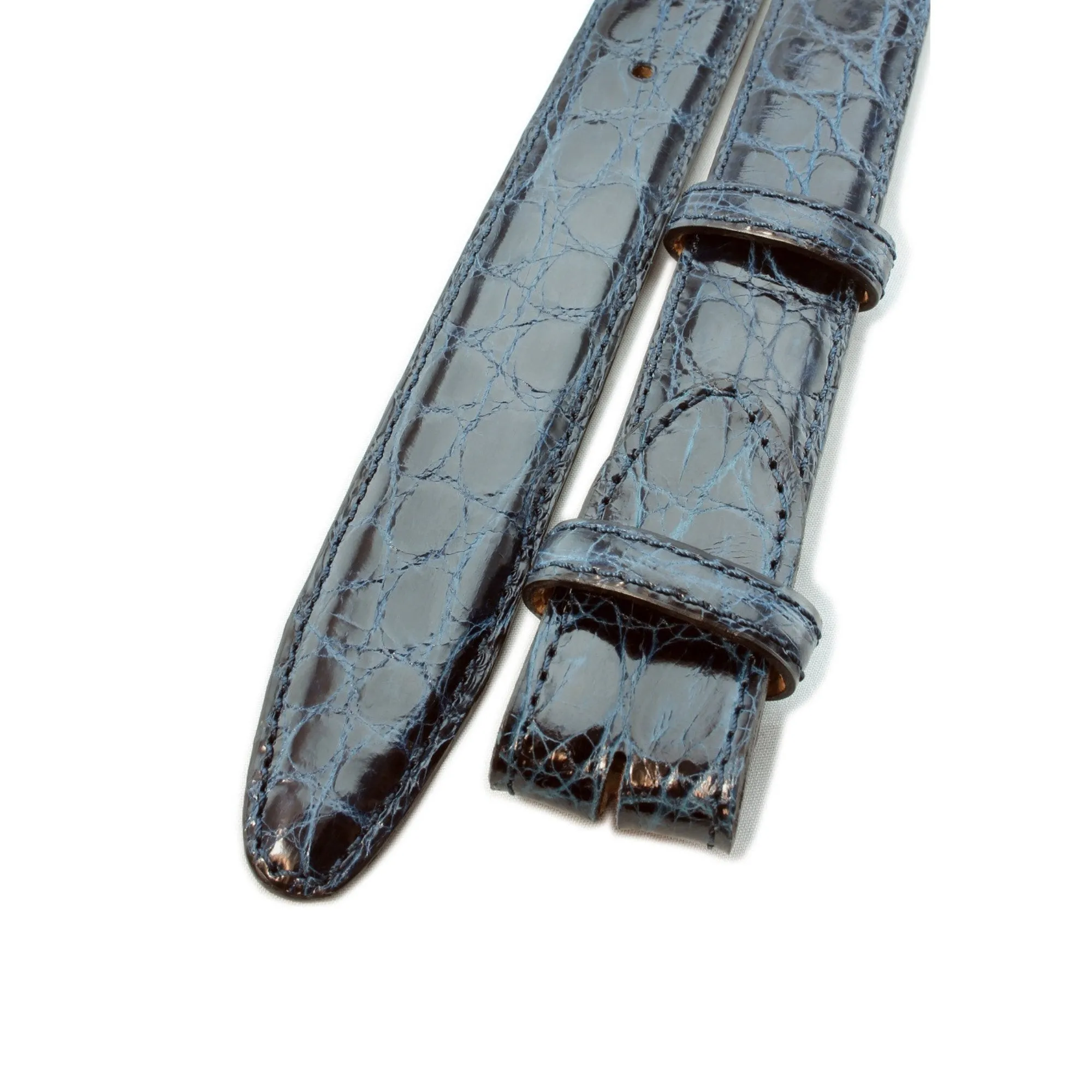 Genuine Crocodile Flank Narrow Belt Strap