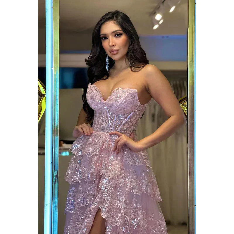 Glamorous & Dramatic A-Line Appliques Off-Shoulder Sleeveless Party Prom Dress