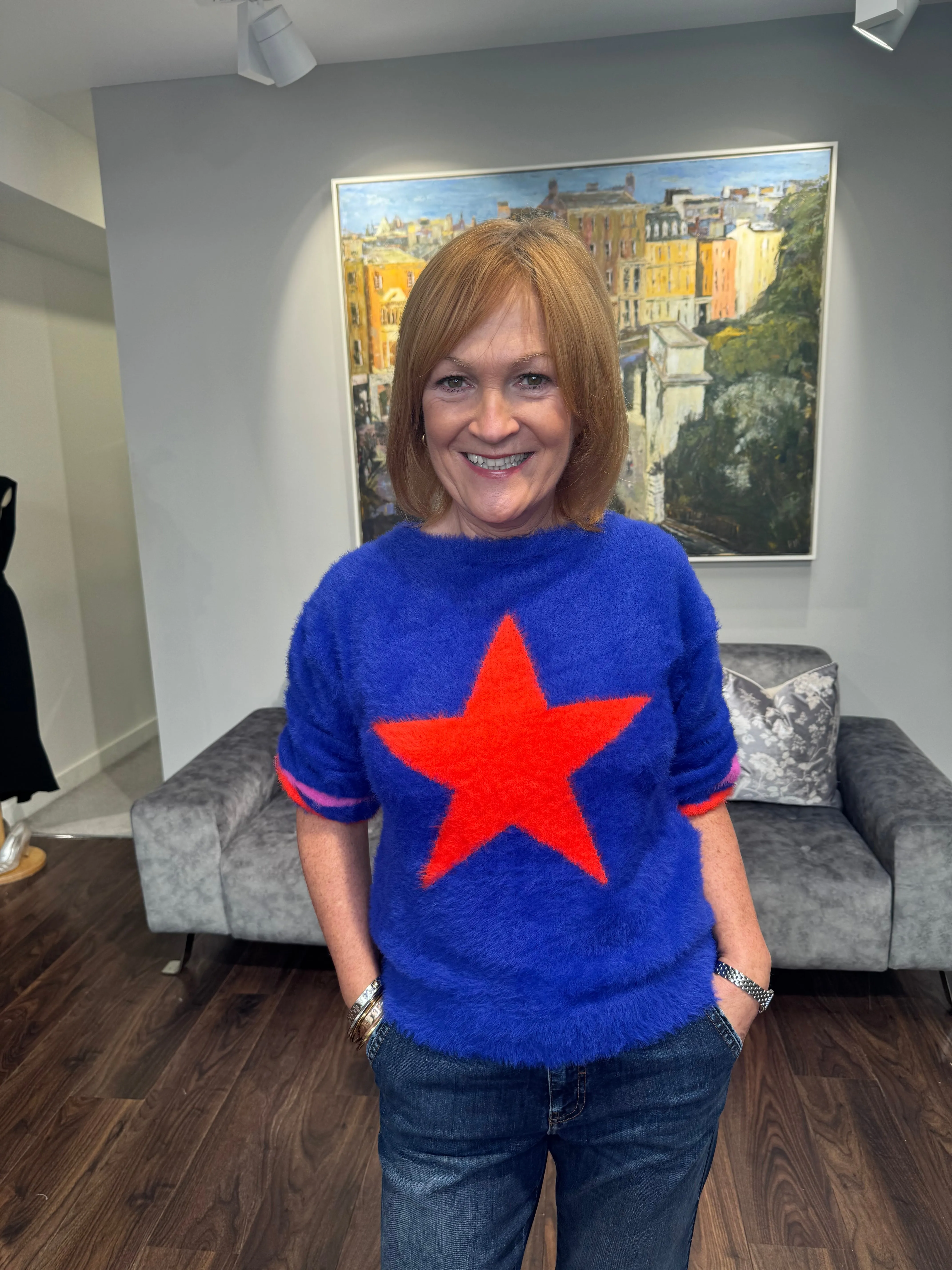 GRACE Blue Star Sweater