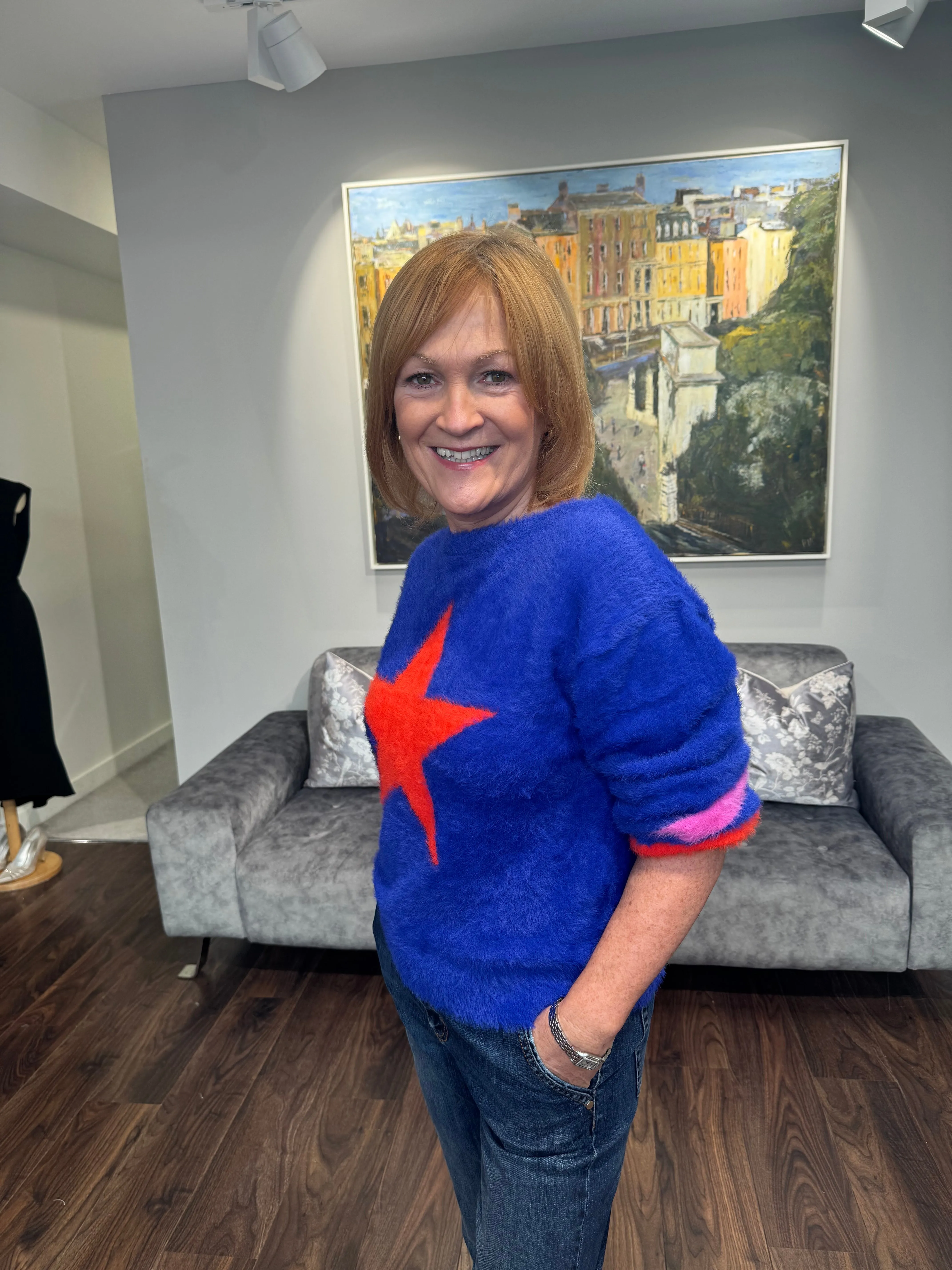 GRACE Blue Star Sweater