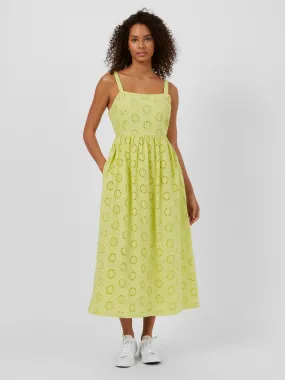 Great Plains Daisy cut out midi sundress Lime Zest