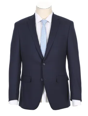 Half Canvas Stretch Wool Dress Suit Modern Fit 2 Piece in Navy