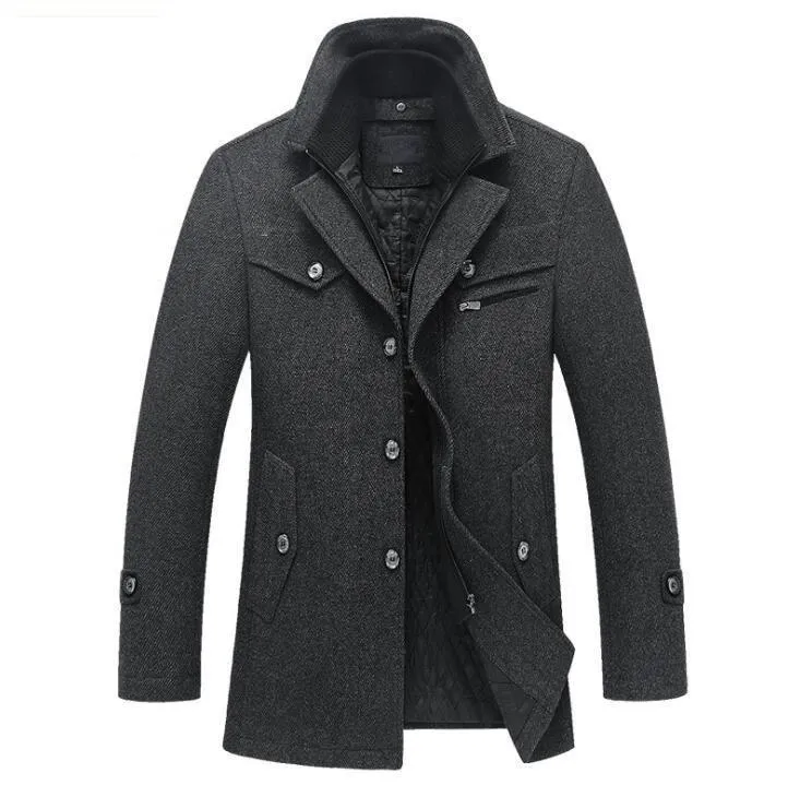 Heren Winterjas Wol en Warm