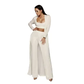 High Neck Blosue High Waist Patchwork Pencil Pants Set