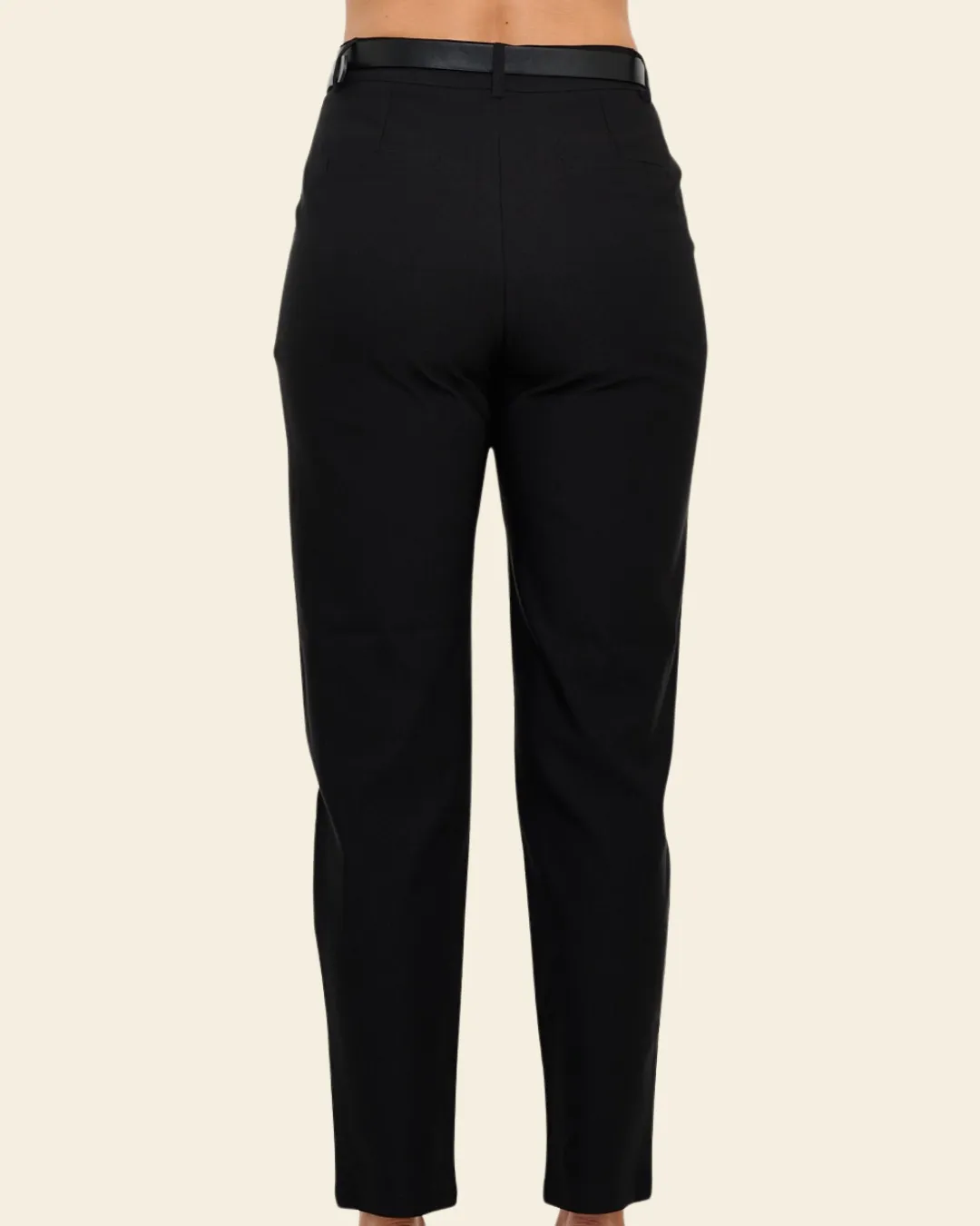 HIGH WAIST BELTED PANTS