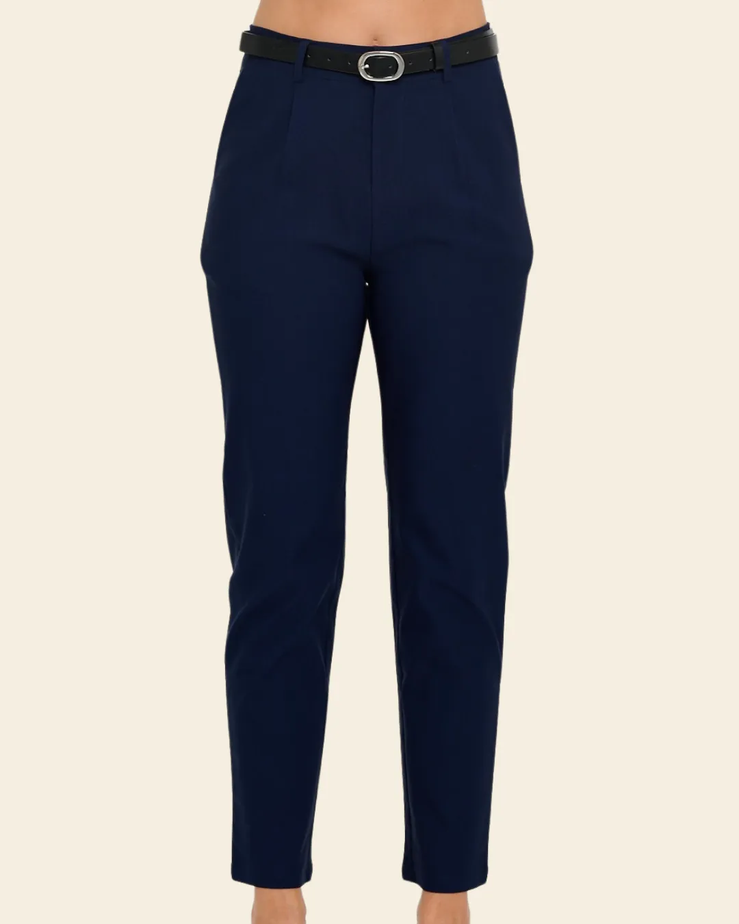 HIGH WAIST BELTED PANTS