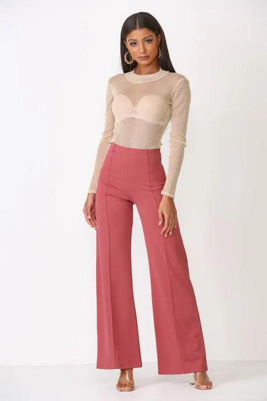 High waist flare leg pants
