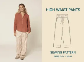 High Waist Pants - Printed Pattern