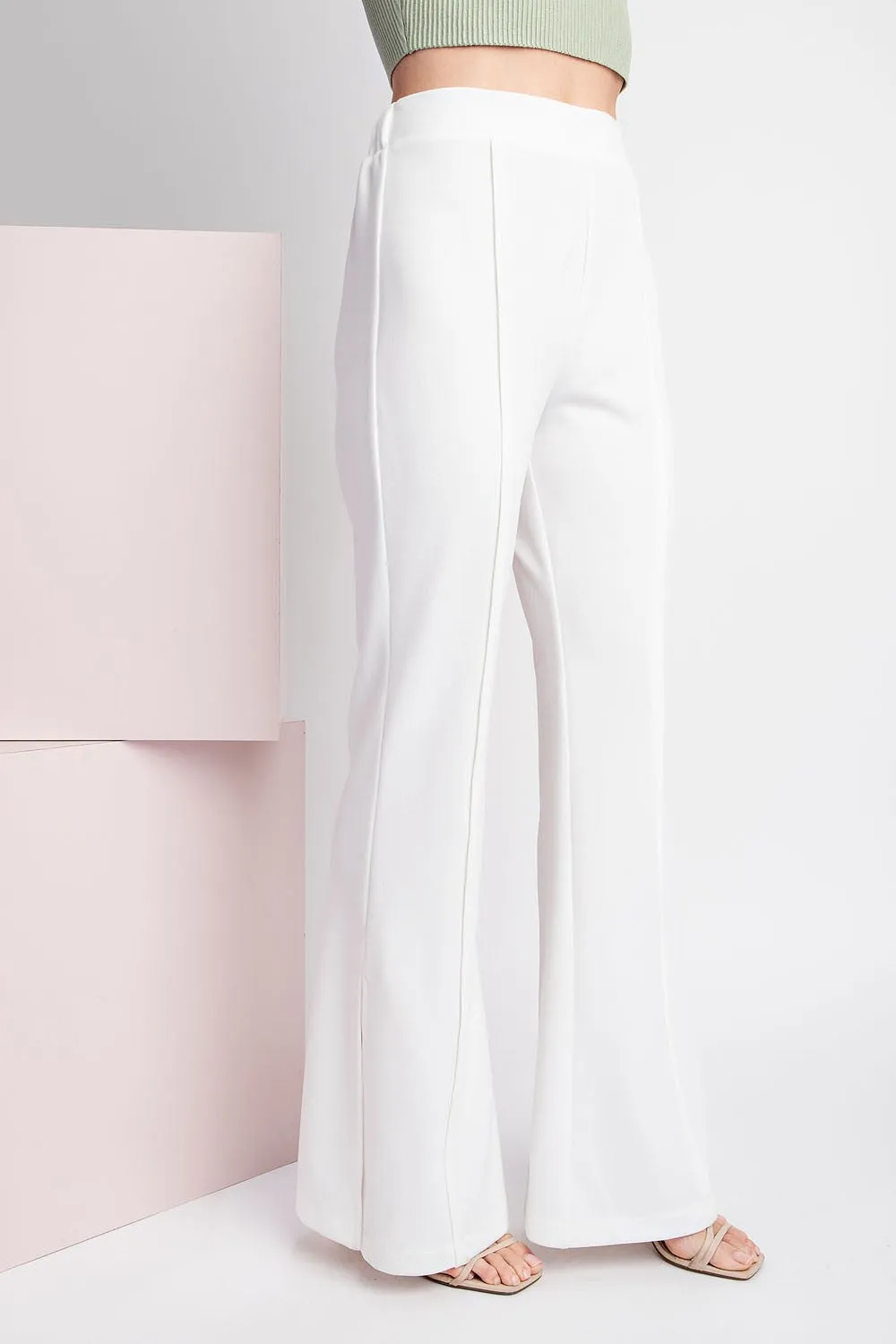 high waist side slit pants