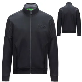 Hugo Boss Green Men's Skaz Ribbed Zip Up Track Sweatshirt Jacket