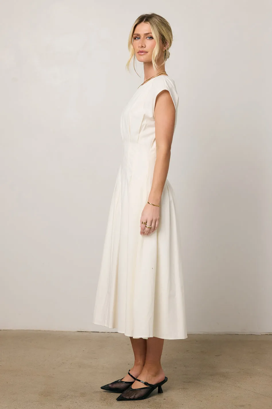 Isla Midi Dress in Off White