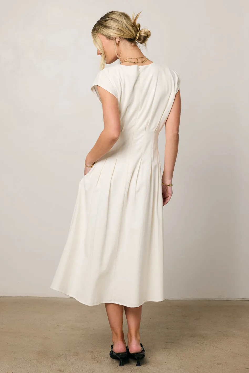 Isla Midi Dress in Off White