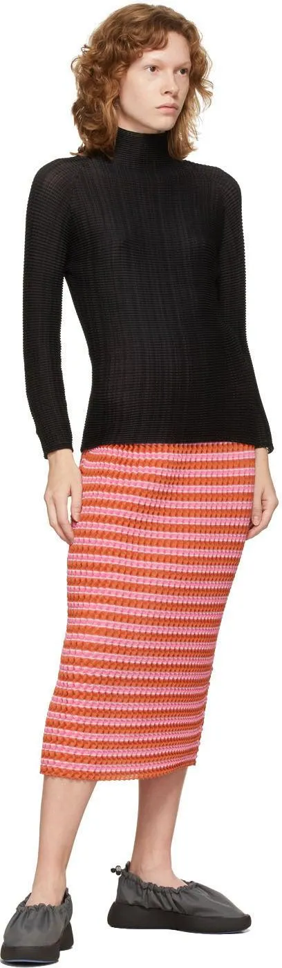 Issey Miyake Black Wooly Pleats Blouse