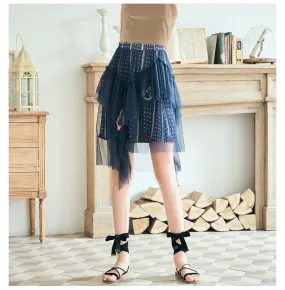JAM PRINCESS TIERED TULLE SKIRT WITH PATCHES