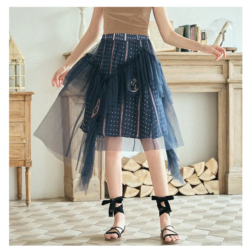 JAM PRINCESS TIERED TULLE SKIRT WITH PATCHES