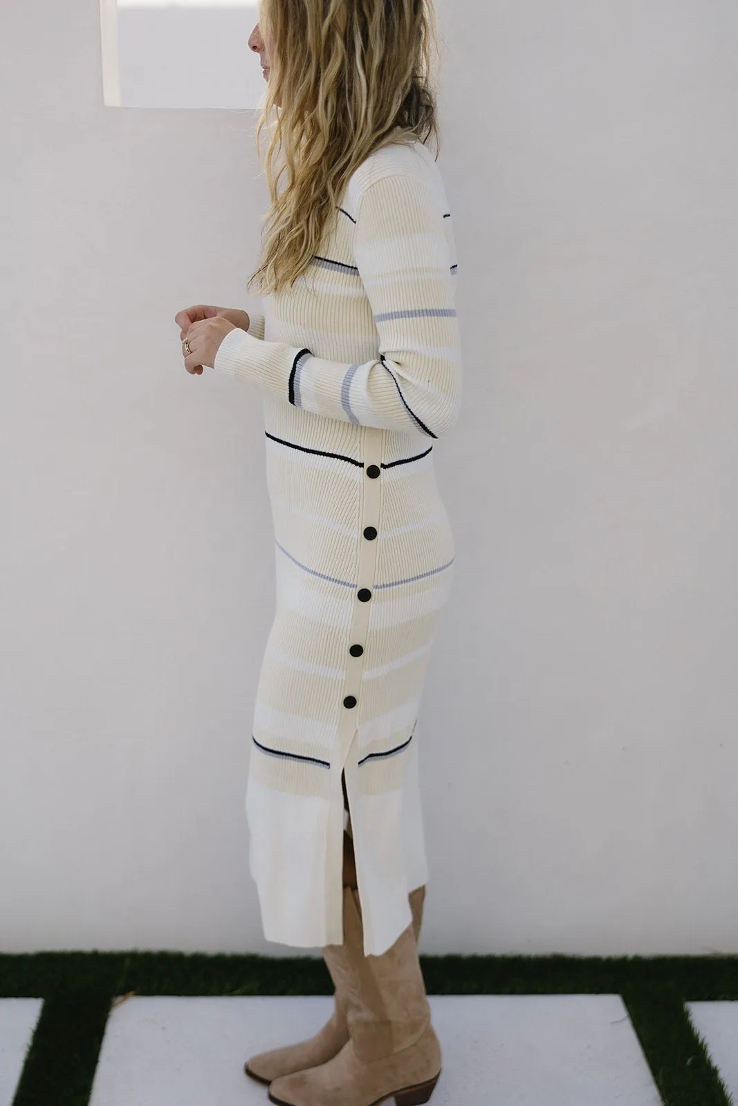 Julia Midi Dress - Cream/Multi