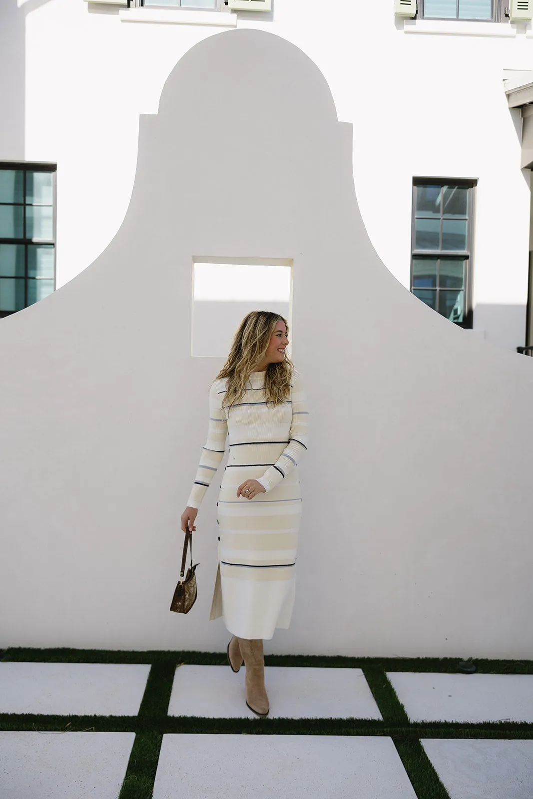 Julia Midi Dress - Cream/Multi