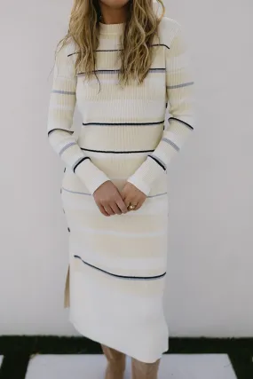 Julia Midi Dress - Cream/Multi