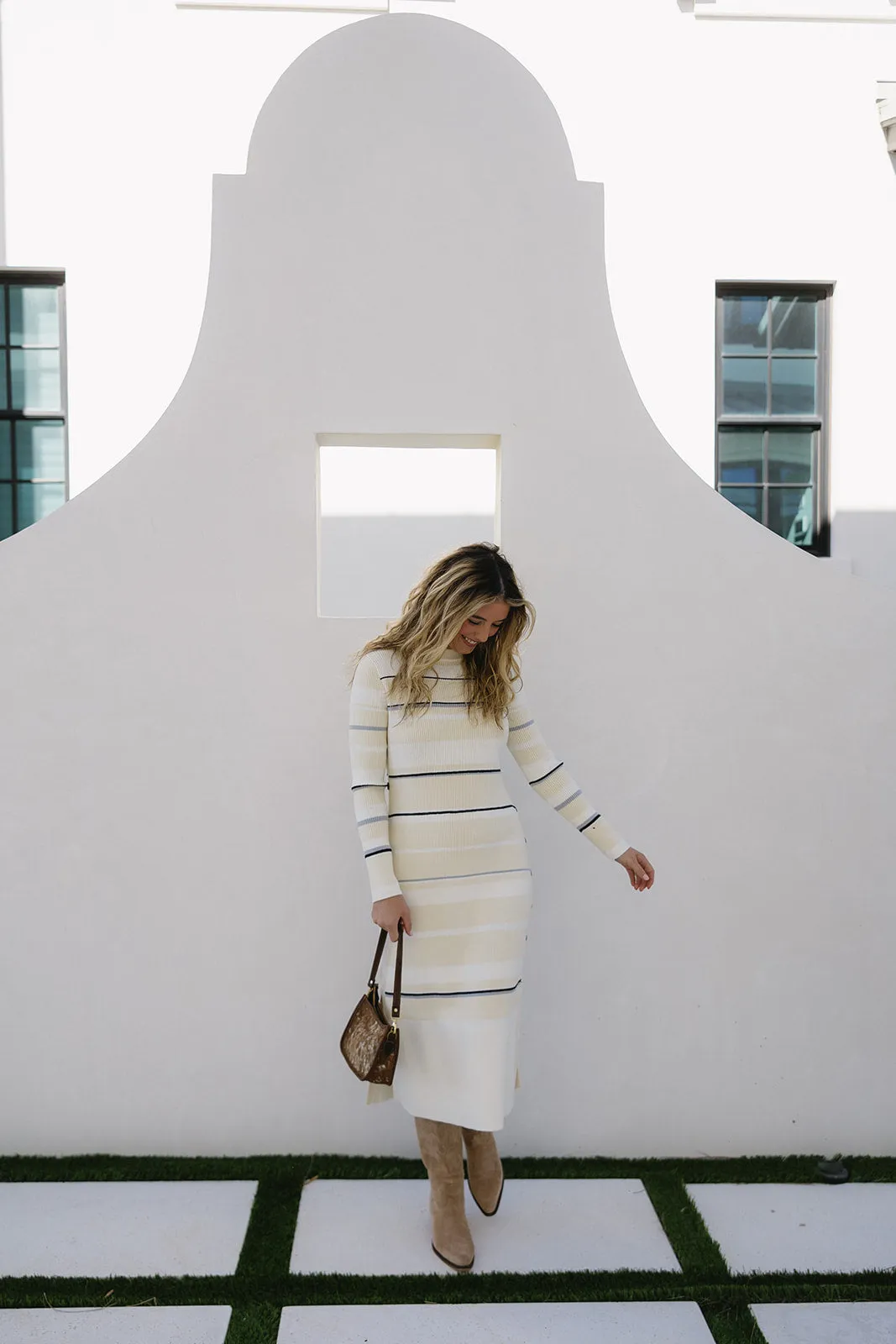 Julia Midi Dress - Cream/Multi