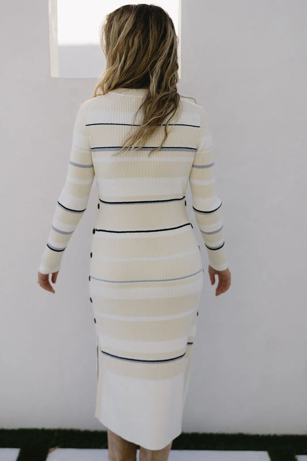 Julia Midi Dress - Cream/Multi