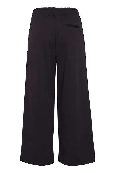 Kate Wide 3/4 Length Trouser - Black
