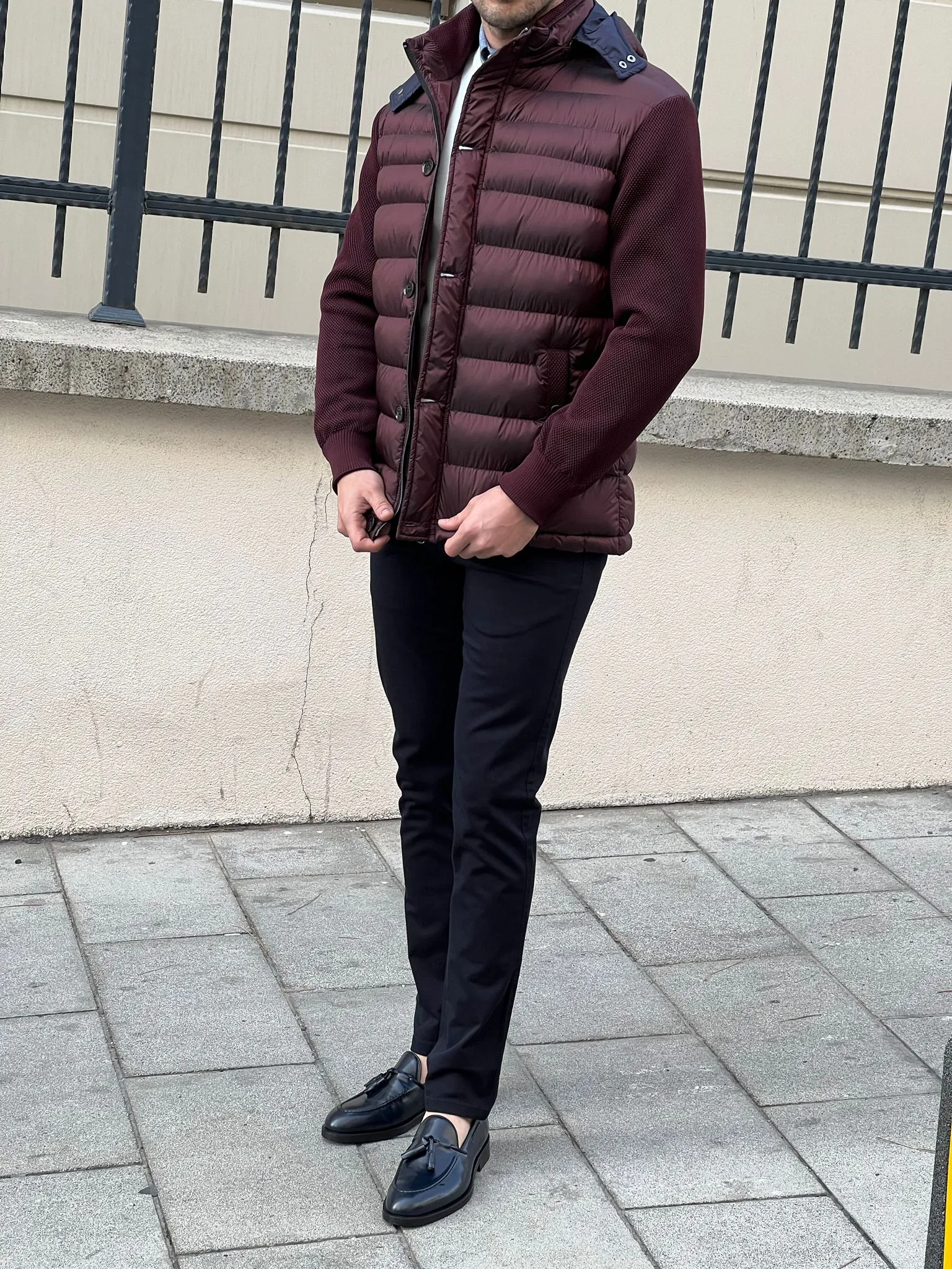 Larsen Burgundy Slim Fit Coat