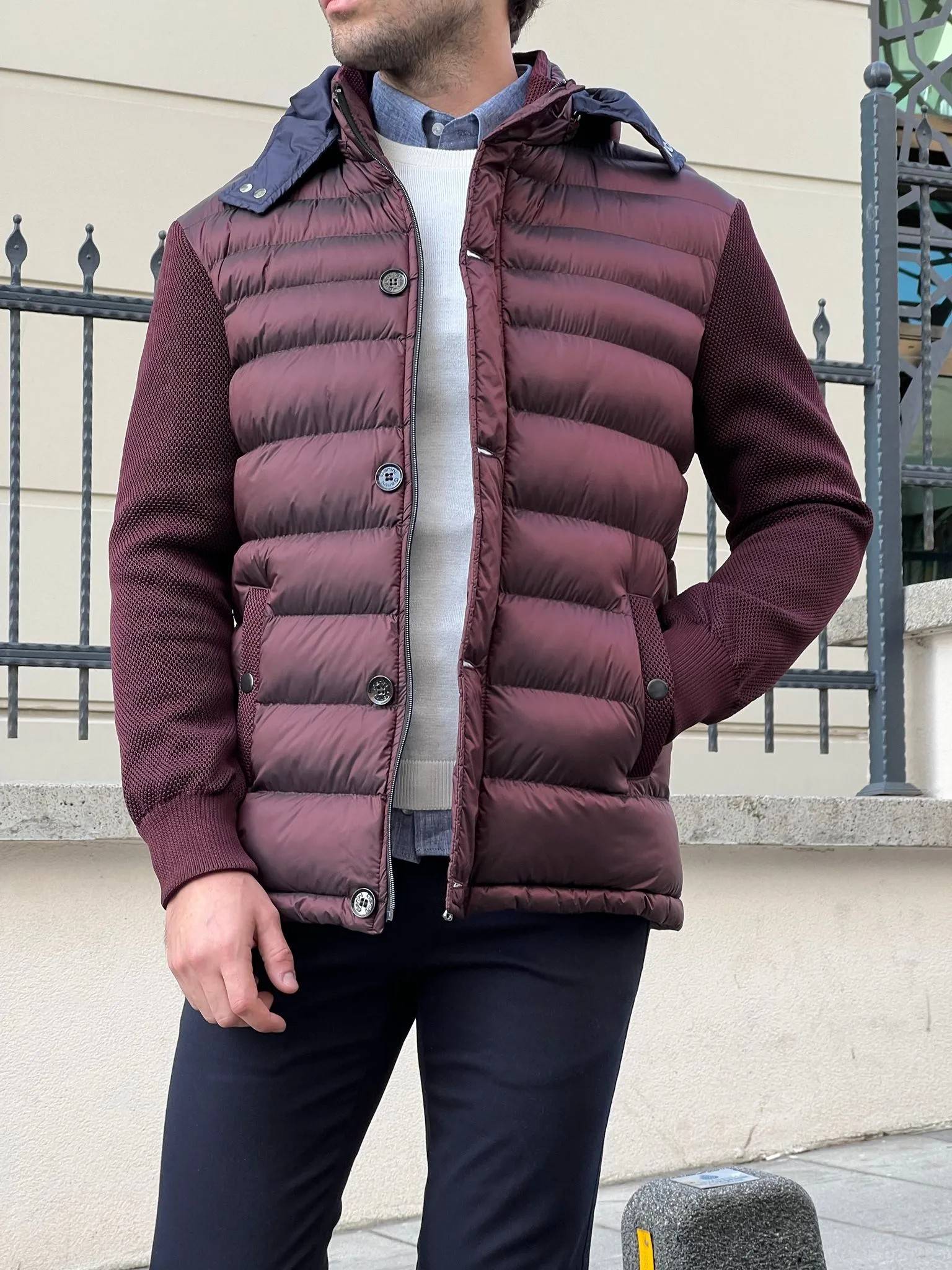 Larsen Burgundy Slim Fit Coat