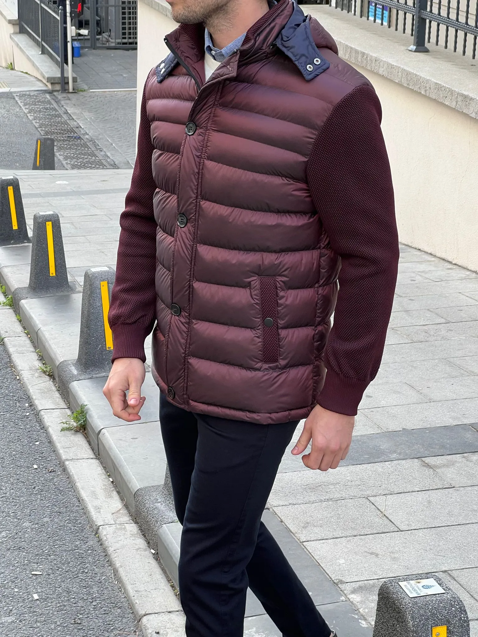 Larsen Burgundy Slim Fit Coat
