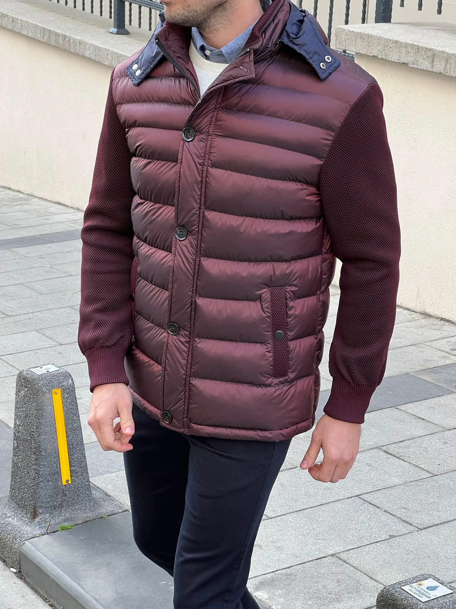 Larsen Burgundy Slim Fit Coat