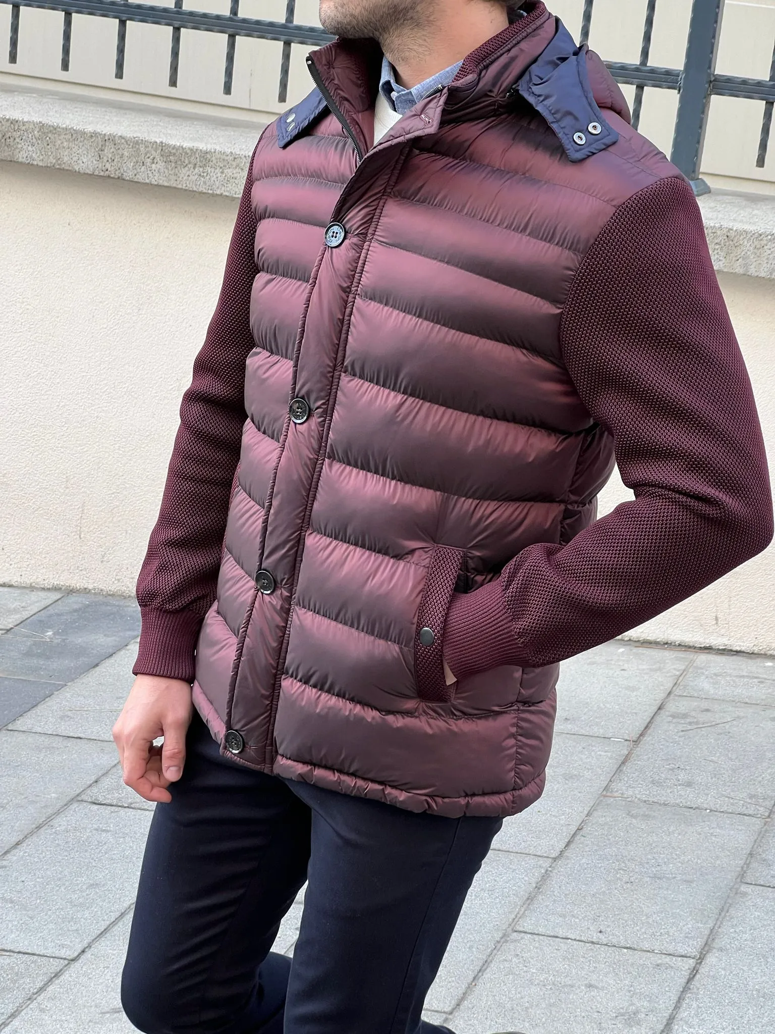 Larsen Burgundy Slim Fit Coat