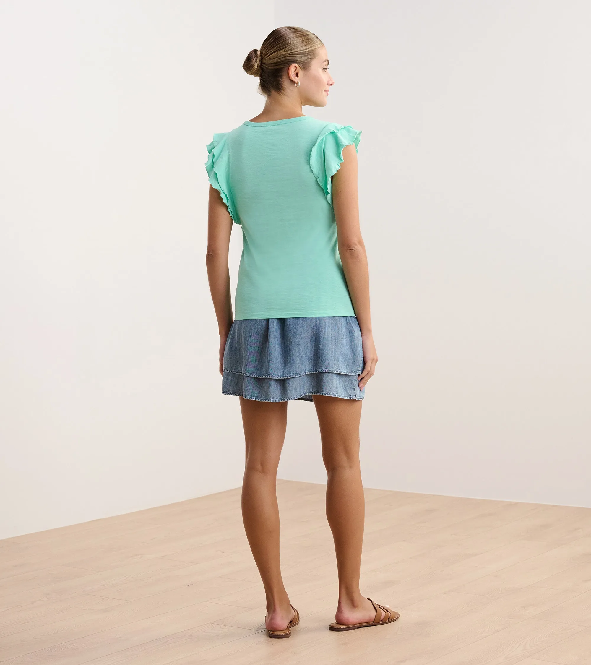 Layered Sleeve Tank - Turquoise