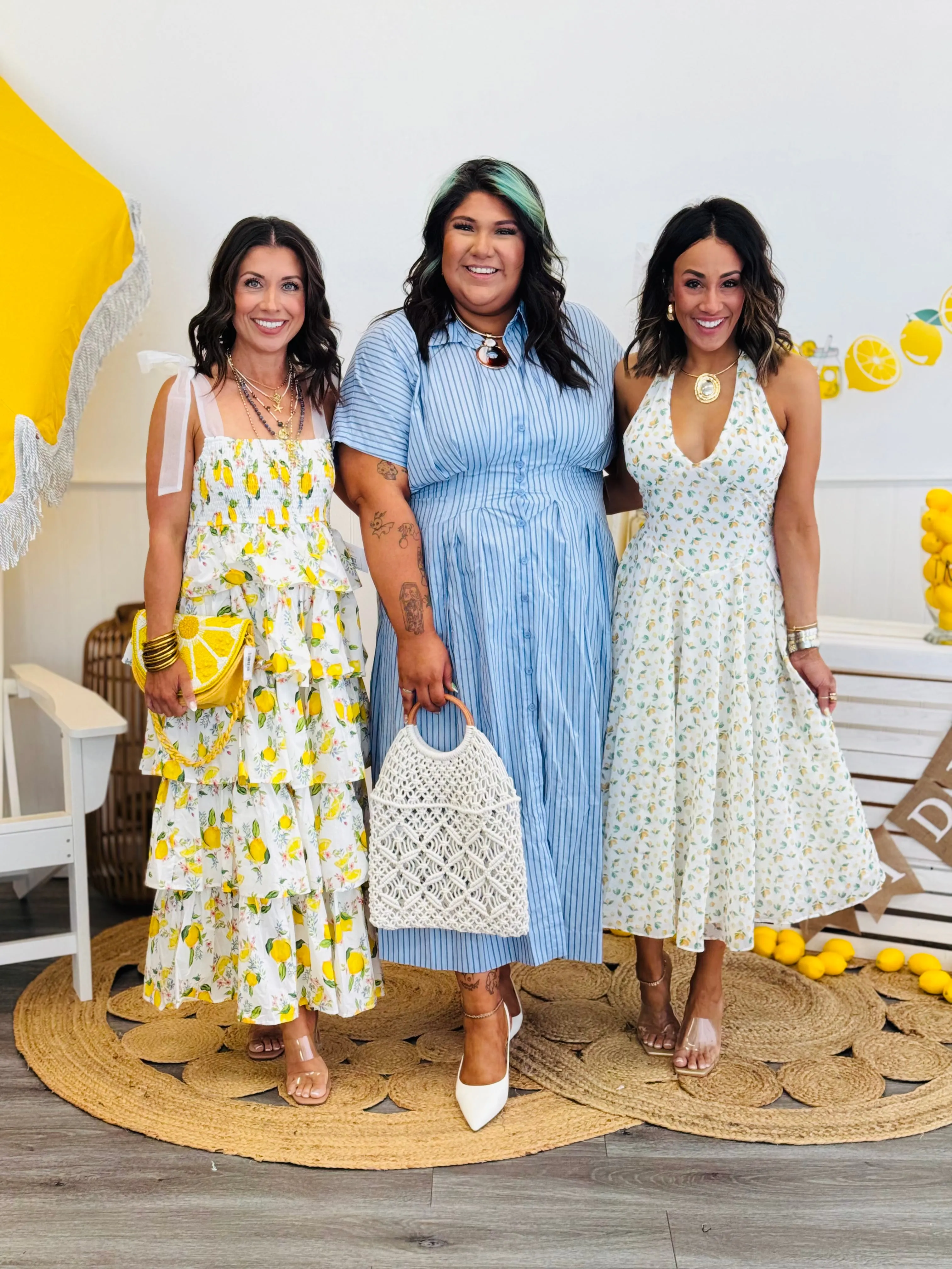 Lemon Print Halter Midi Dress (Reg.)