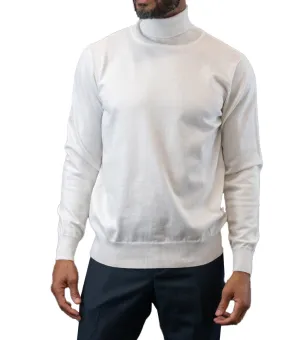 Men's Fashion Turtleneck Sweater in White